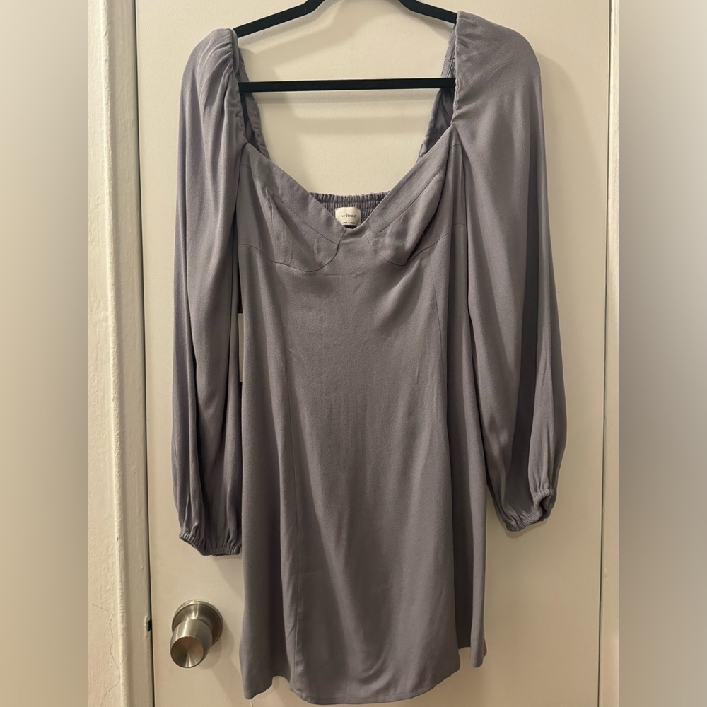NWT Aritzia Wilfred Novella Dress in Ardoise (Gray), Size 2